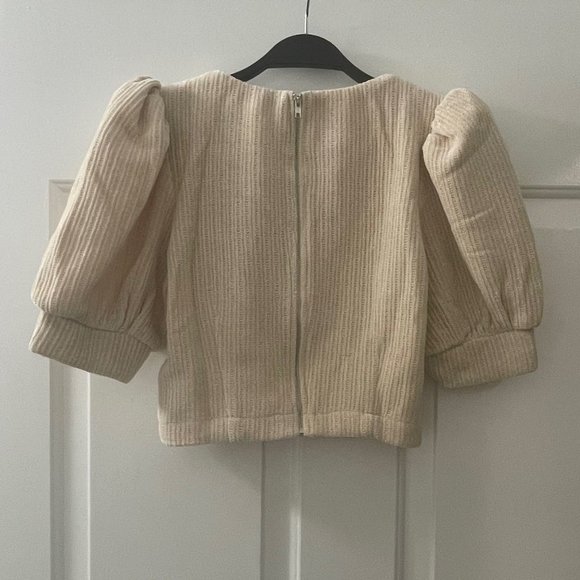 TCEC | NWOT | Corduroy Zipper Crop Top | M, L | Cream | CT7948 - Picture 2 of 4